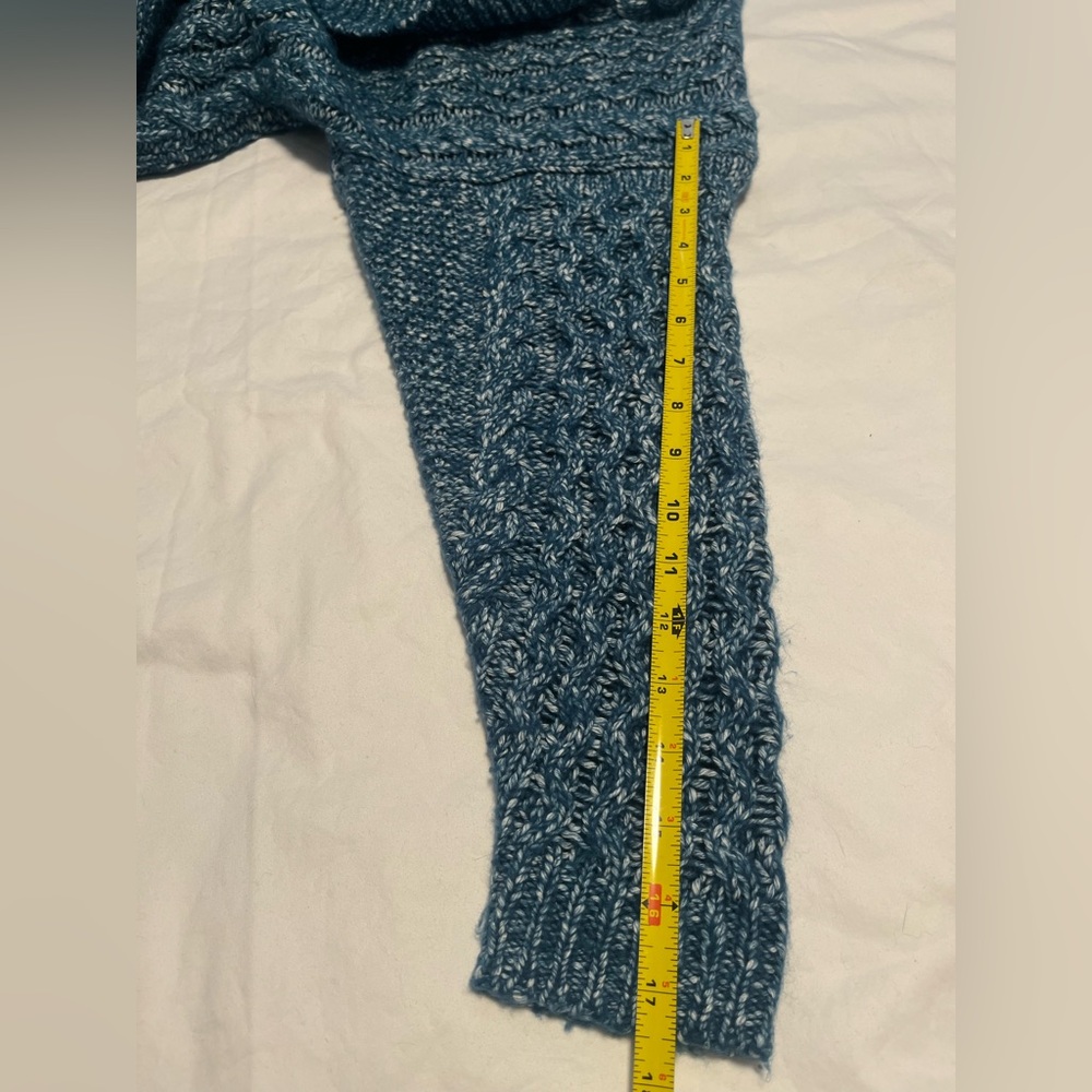 CAbi Women’s Blue/ White Astral Open Front LS Cable Knit Cardigan SweaterSize XS - Picture 13 of 13